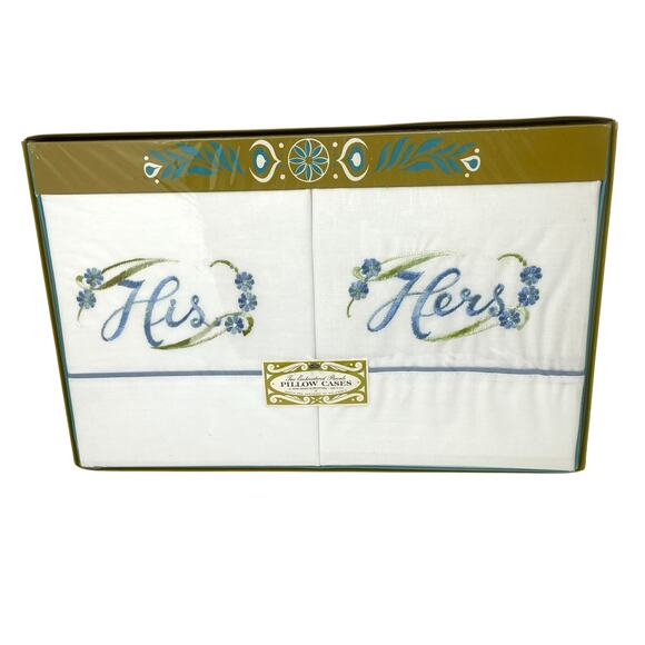 Barth and Dreyfus Vintage Embroidered Percale Pillowcases Original Gift Box - Picture 3 of 11